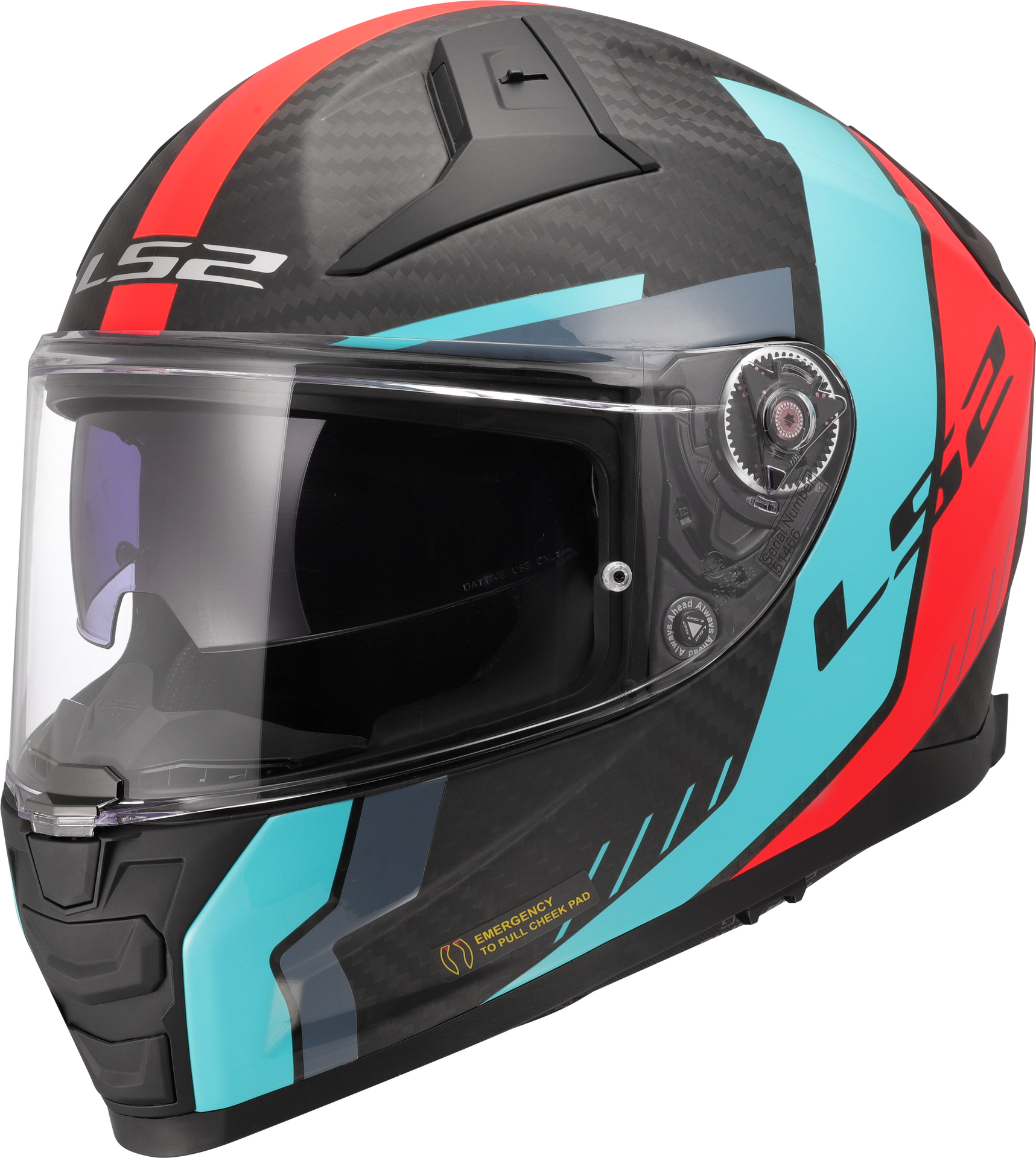 LS2 FF811 Vector 2 Carbon Grid Červená-Cyan