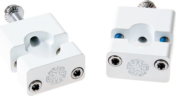 Timeless 22mm ohjaustangon kiinnikepari M10 pultilla Valkoinen