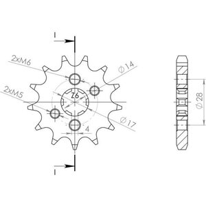 Supersprox Front sprocket 14T CRF125/TRX90/Senda 125