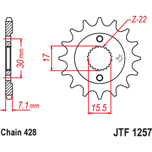 JT Sprockets JTF1257.15 Front Sprocket