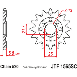 JT Sprockets JTF1565.14SC eturatas