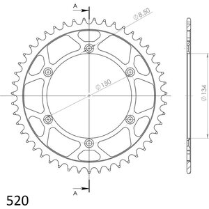 JT Sprockets takaratas 460.42 teräs