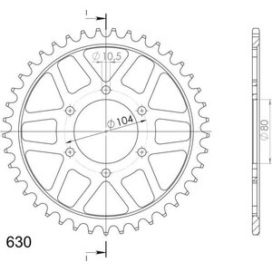 JT Sprockets takaratas 501.41 teräs