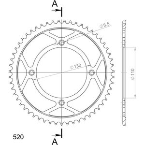 JT Sprockets takaratas 217.55 alumiini