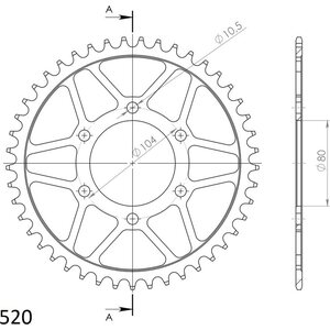 JT Sprockets takaratas 478.46 teräs