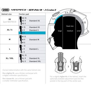Shoei Päälaen pehmuste Neotec3/GT-Air3/J-Cruise3