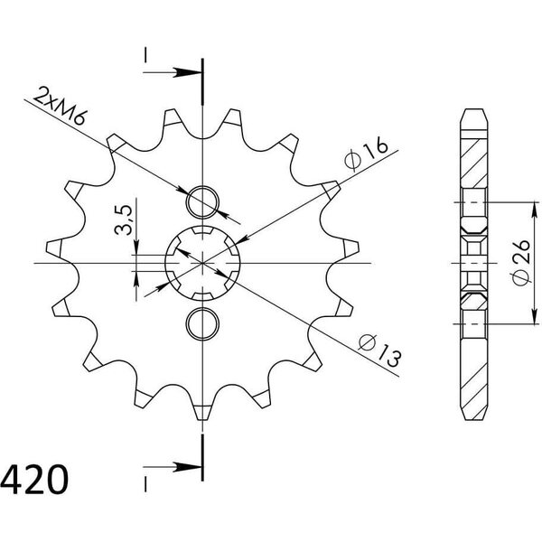 Supersprox front sprocket 10T KDX50/RM50/JR50